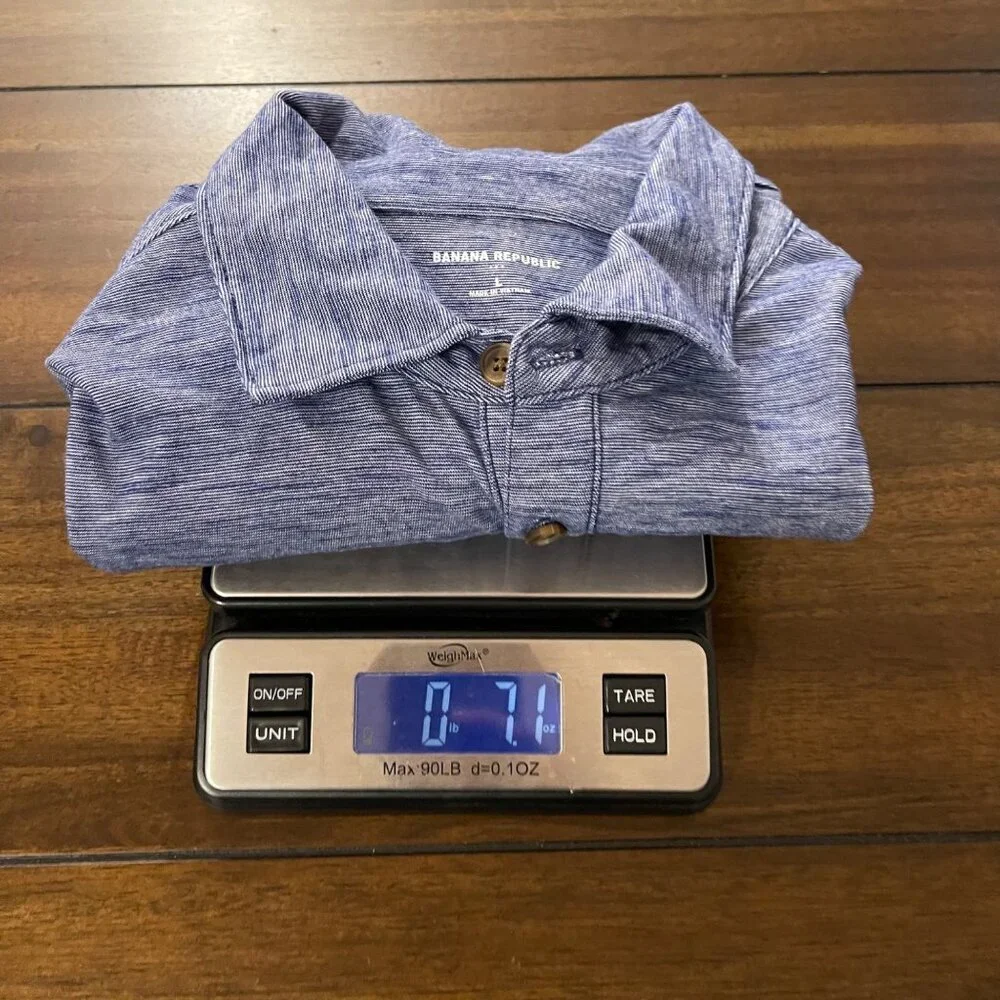 Banana Republic Men's Heathered Polo Shirt large blue